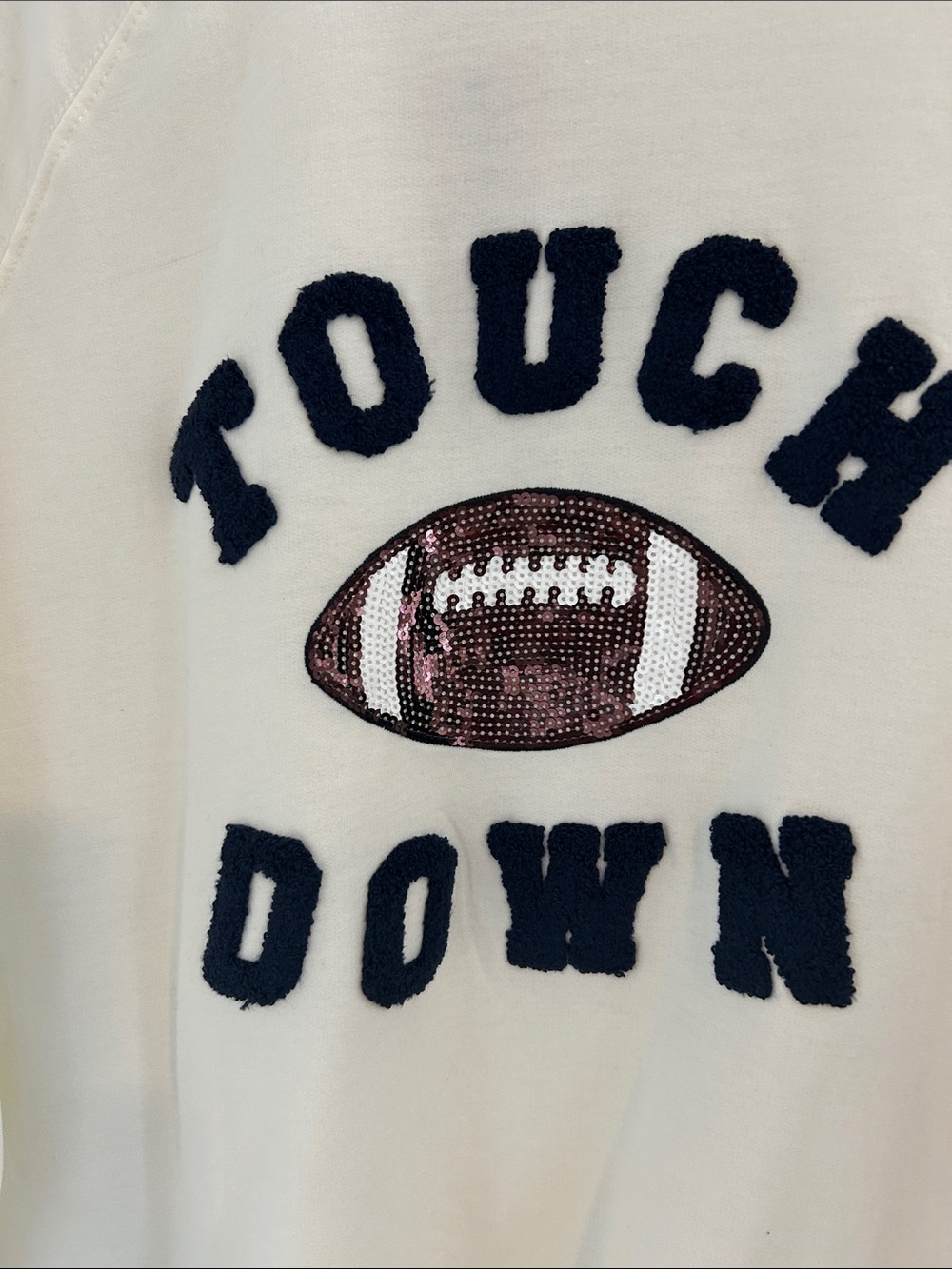 Cream "Touch Down" Football Graphic Sweatshirt - Picture 2 of 7